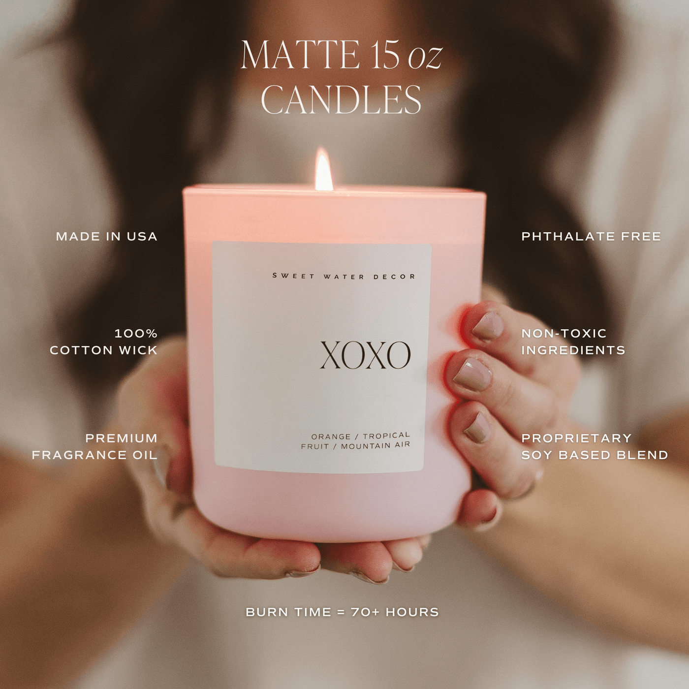 Best Mom Ever Soy Candle - Pink Matte Jar - 15 oz (Wildflowers and Salt) - Sweet Water Decor - Candles