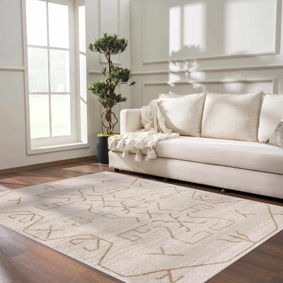 Azzan Cream & Gold Area Rug - Sweet Water Decor - Rugs