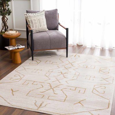 Azzan Cream & Gold Area Rug - Sweet Water Decor - Rugs