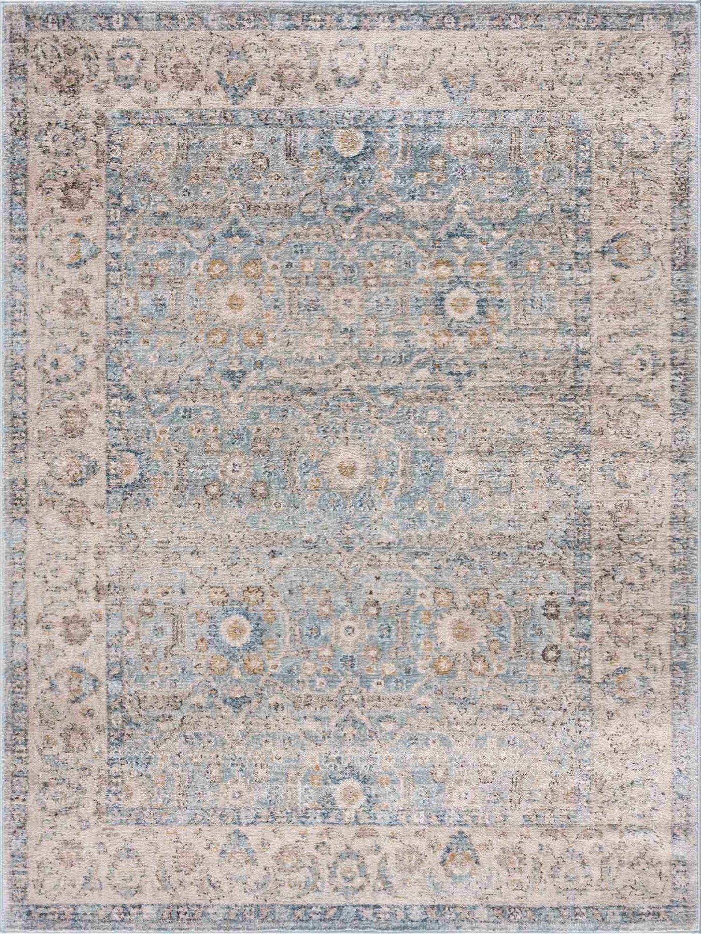 Anana Silver Blue & Beige Area Rug - Sweet Water Decor - Rugs