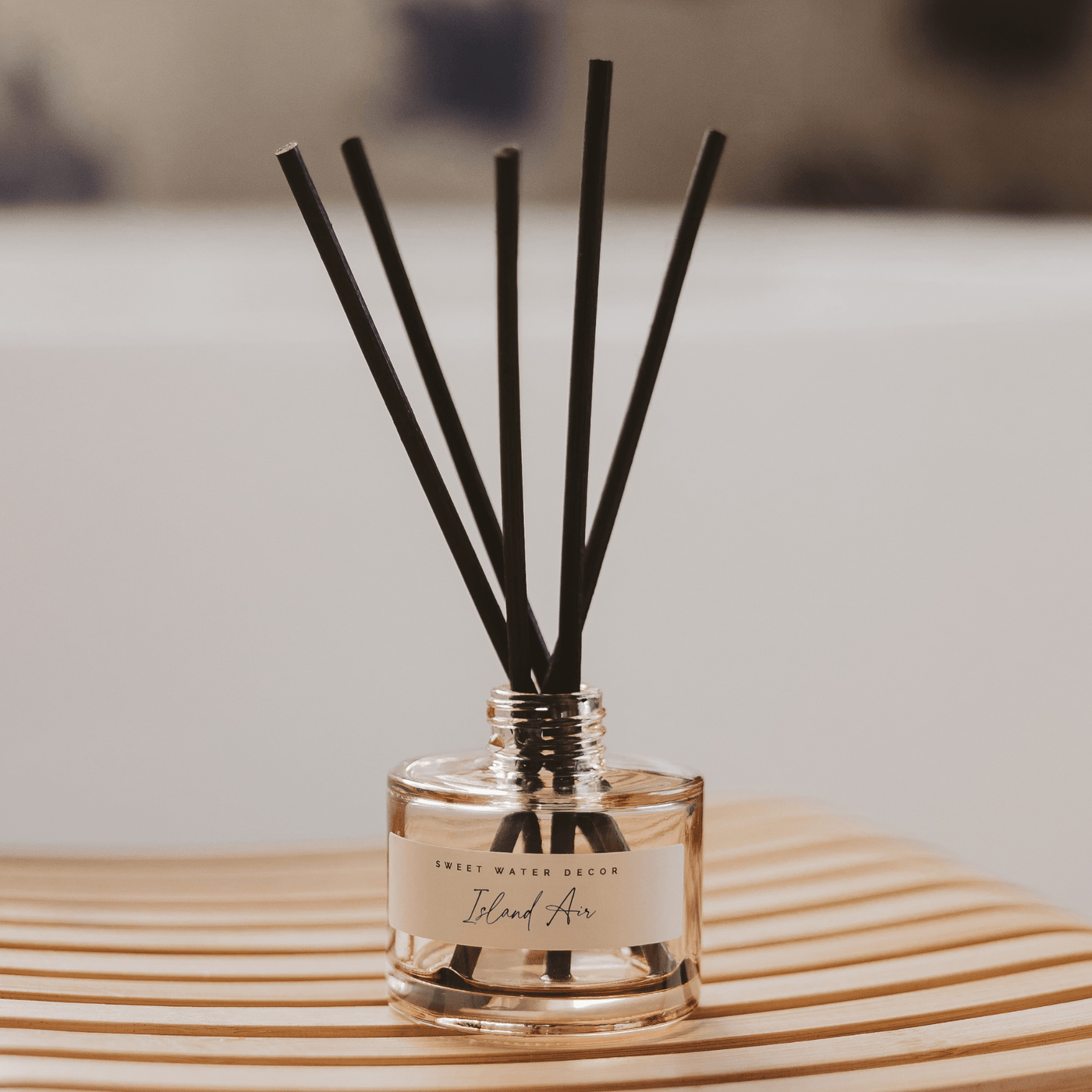 Island Air Tinted Glass Jar Reed Diffuser - Sweet Water Decor - Reed Diffusers