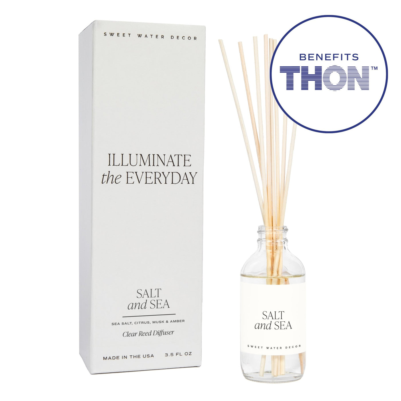 Salt and Sea Clear Reed Diffuser THON - Sweet Water Decor - Reed Diffusers