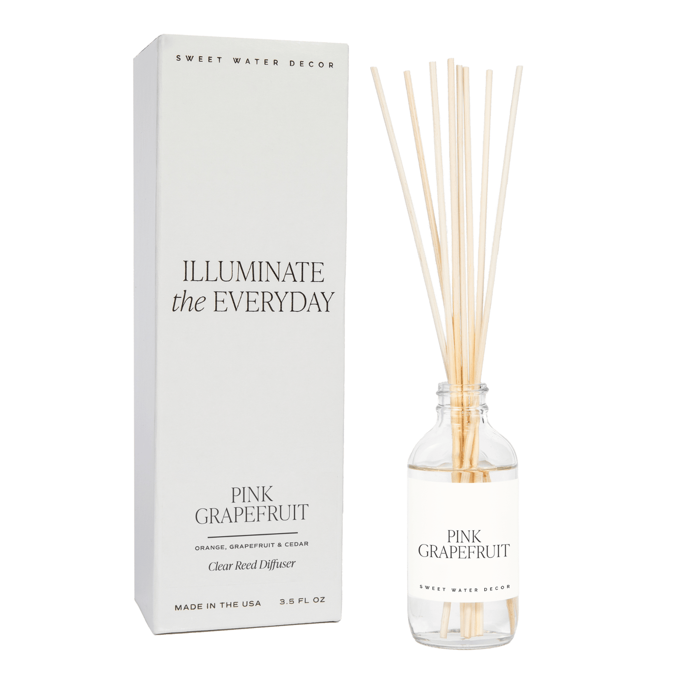 Pink Grapefruit Clear Reed Diffuser - Sweet Water Decor - Reed Diffusers