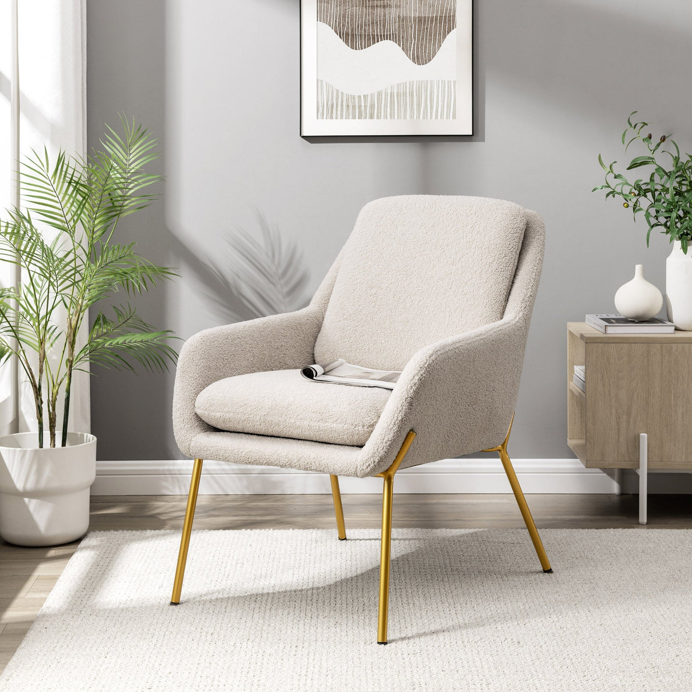 Ramsey Contemporary Upholstered Minimalist Accent Chair - Sweet Water Decor - Chairs