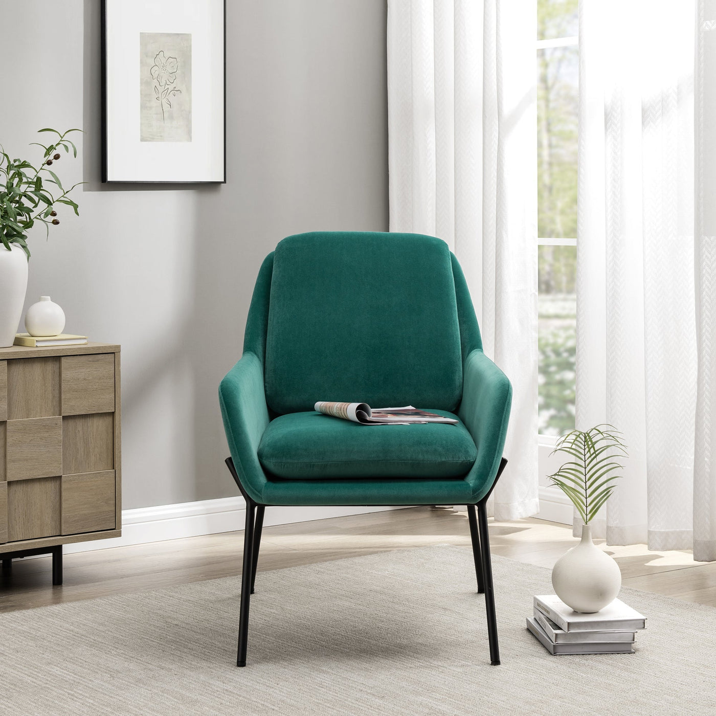 Ramsey Contemporary Upholstered Minimalist Accent Chair - Sweet Water Decor - Chairs