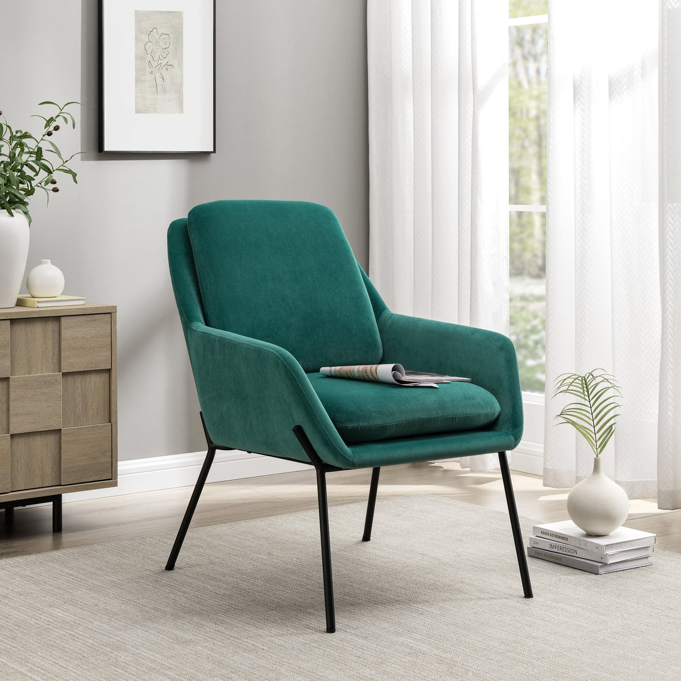 Ramsey Contemporary Upholstered Minimalist Accent Chair - Sweet Water Decor - Chairs