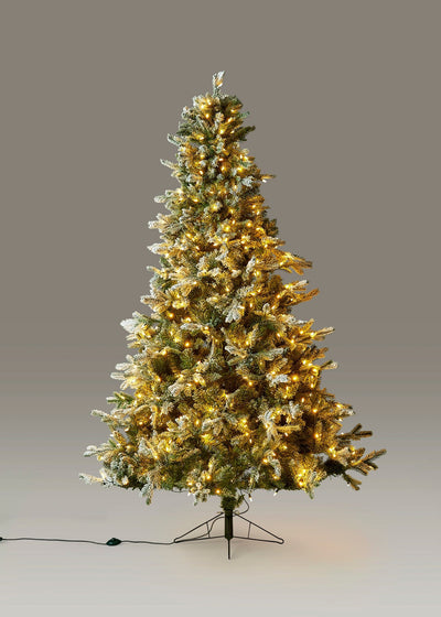 Frosted Pine Christmas Tree with Pre-Lit LED White Lights - 7.5'