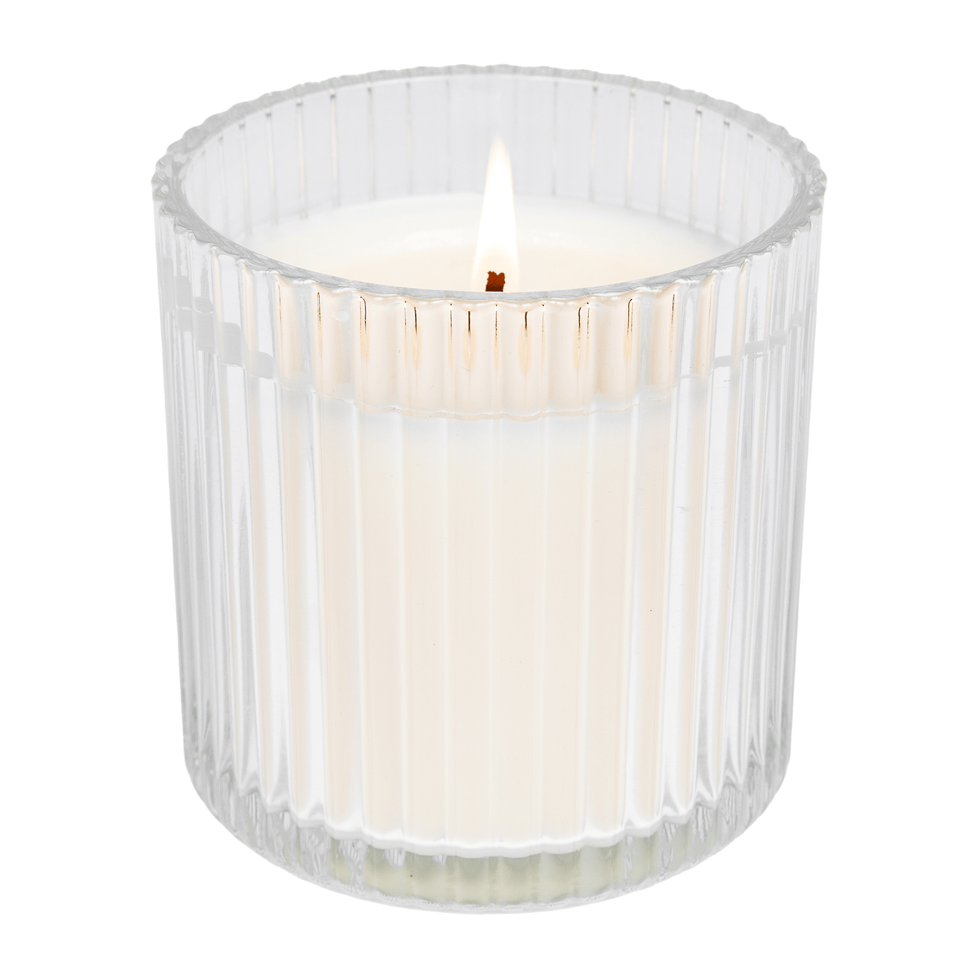 Farmhouse Fluted Soy Candle - Ribbed Glass Jar - 11 oz - Sweet Water Decor - Candles