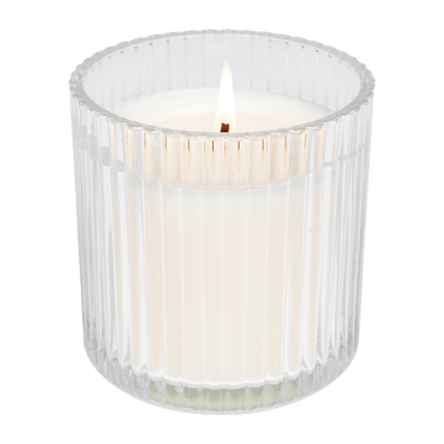 Farmhouse Fluted Soy Candle - Ribbed Glass Jar - 11 oz - Sweet Water Decor - Candles