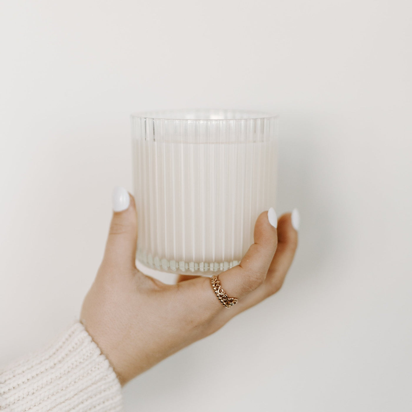 Farmhouse Fluted Soy Candle - Ribbed Glass Jar - 12 oz