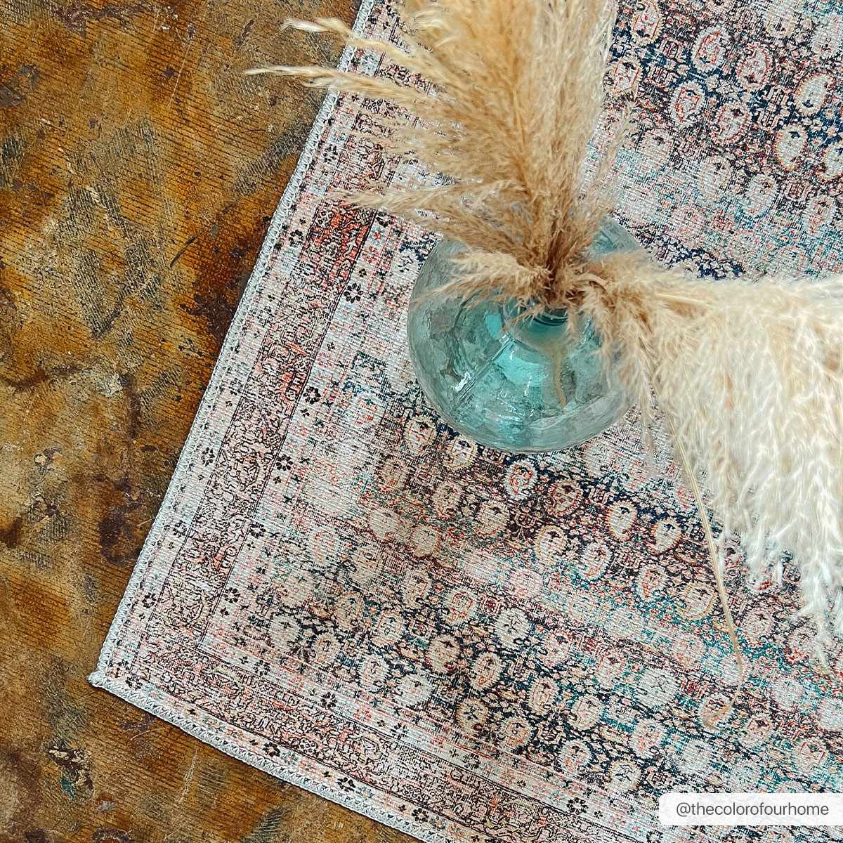 Rust Maligaya Distressed Washable Area Rug - Sweet Water Decor - Rugs