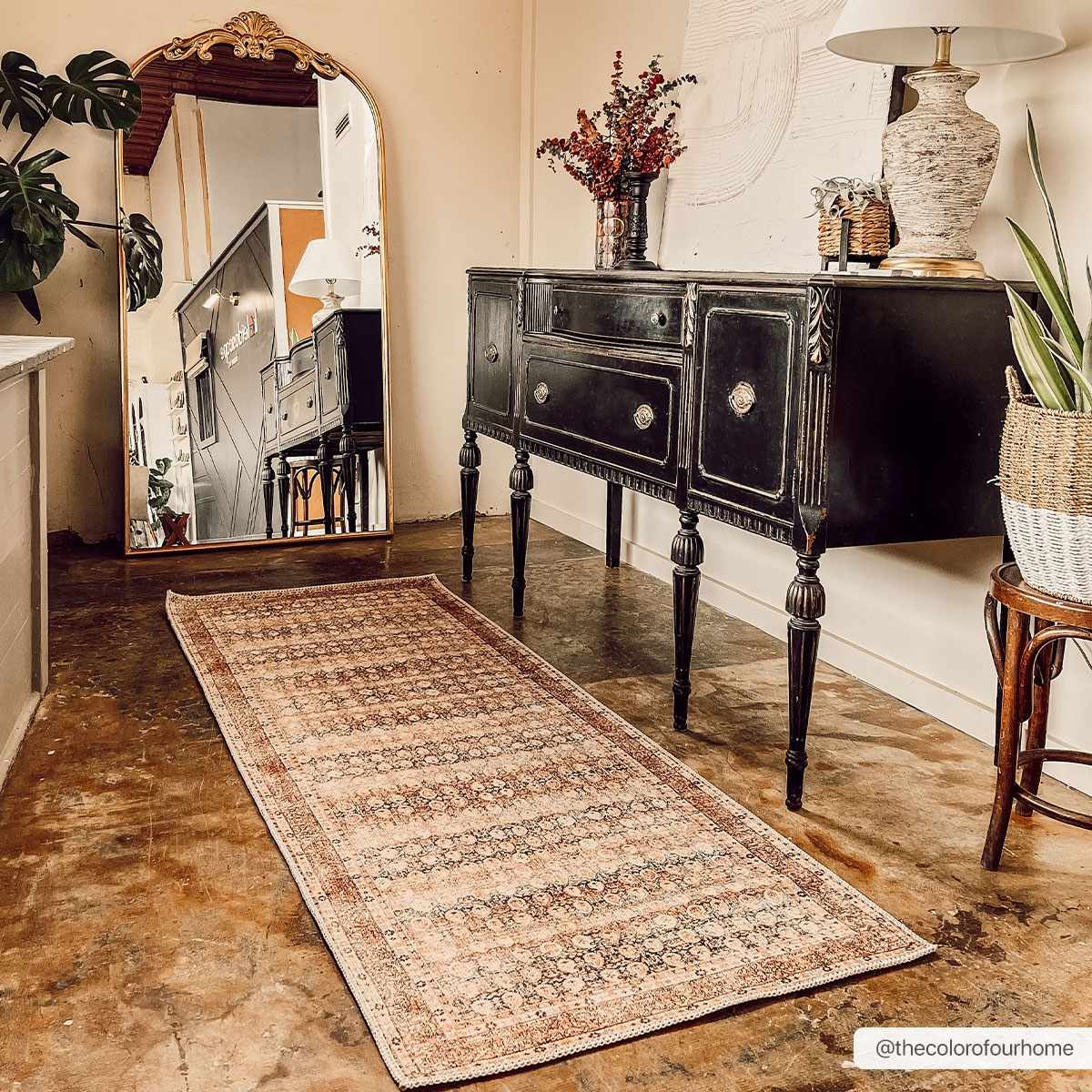 Rust Maligaya Distressed Washable Area Rug - Sweet Water Decor - Rugs