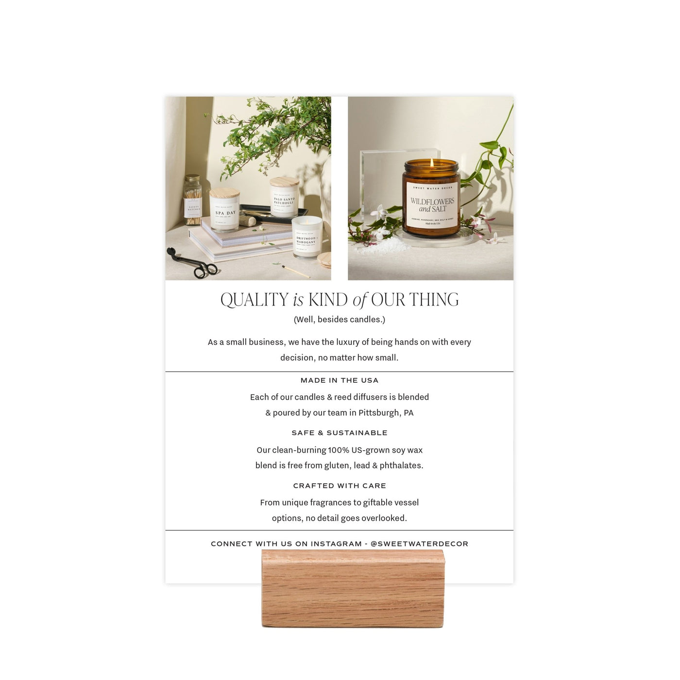 SWD Candle Shelf Talker + Block - Sweet Water Decor - Marketing Tools