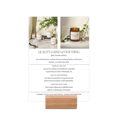 SWD Candle Shelf Talker + Block - Sweet Water Decor - Marketing Tools