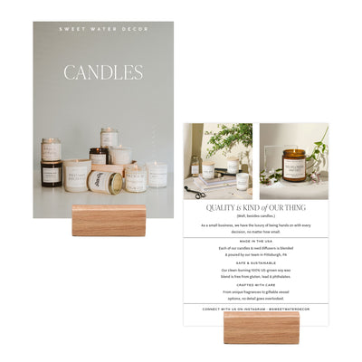 SWD Candle Shelf Talker + Block - Sweet Water Decor - Marketing Tools