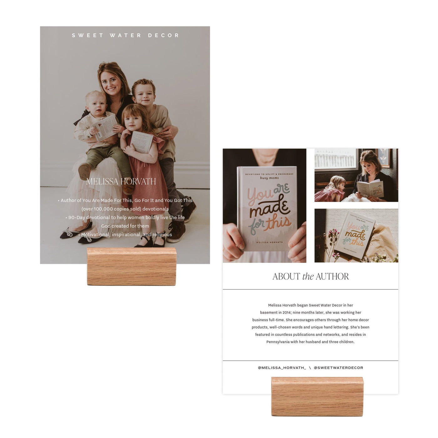 SWD Owner Melissa Horvath Shelf Talker + Block - Sweet Water Decor - Marketing Tools