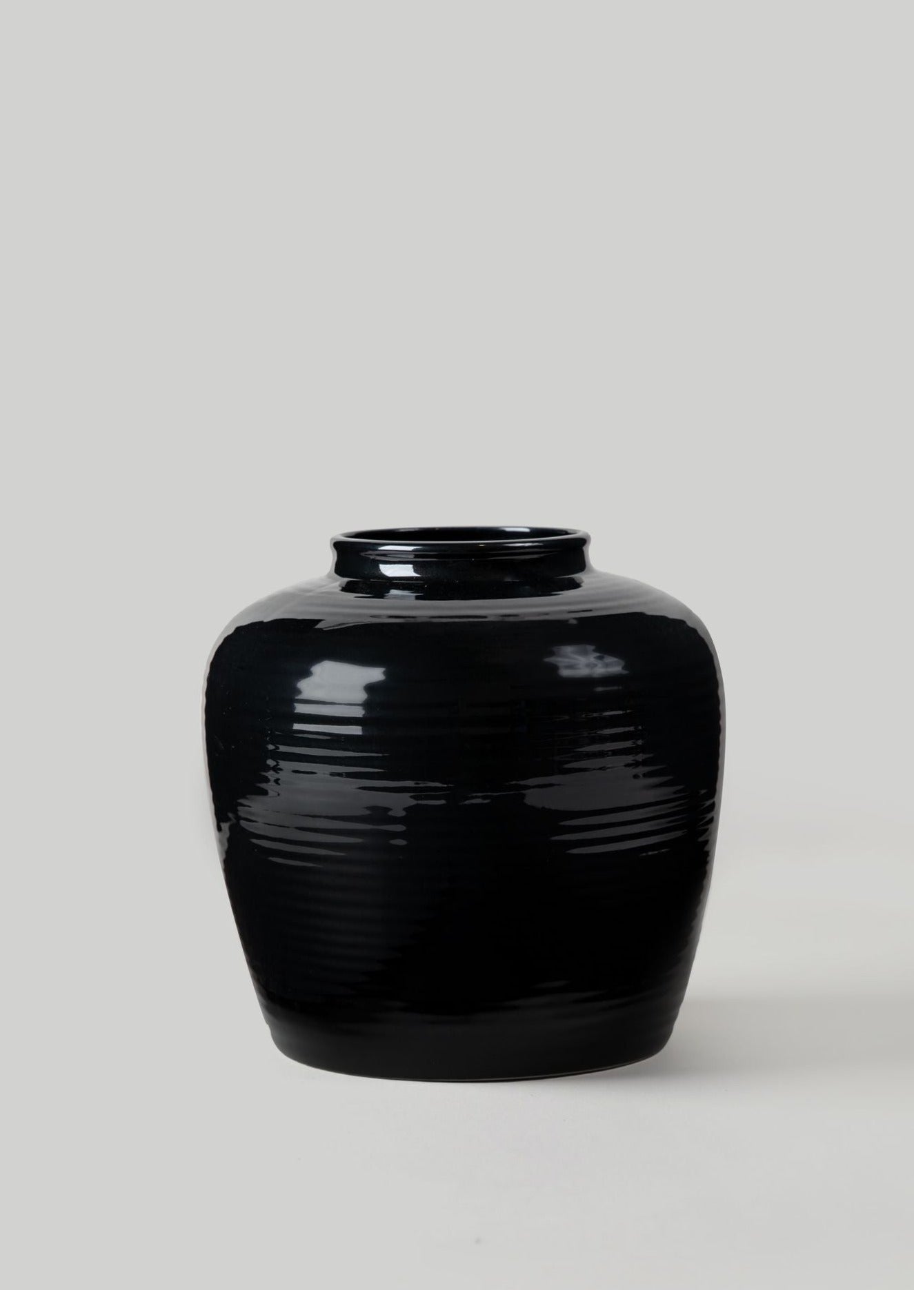 Glazed Afloral Stoneware Table Vase in Noir - 8" - Sweet Water Decor - Vases