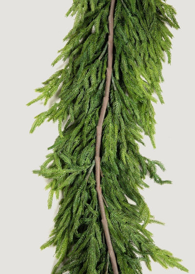 NEW - Afloral Real Touch Deluxe Norfolk Pine Garland - 96" - Sweet Water Decor - GARLAND