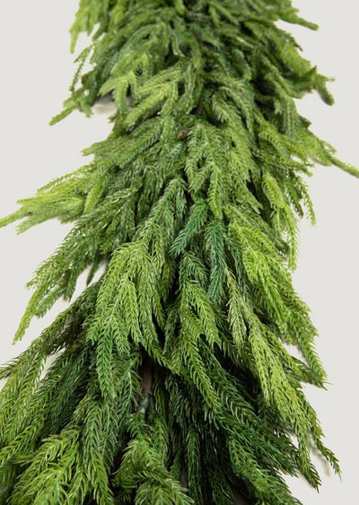 NEW - Afloral Real Touch Deluxe Norfolk Pine Garland - 96" - Sweet Water Decor - GARLAND