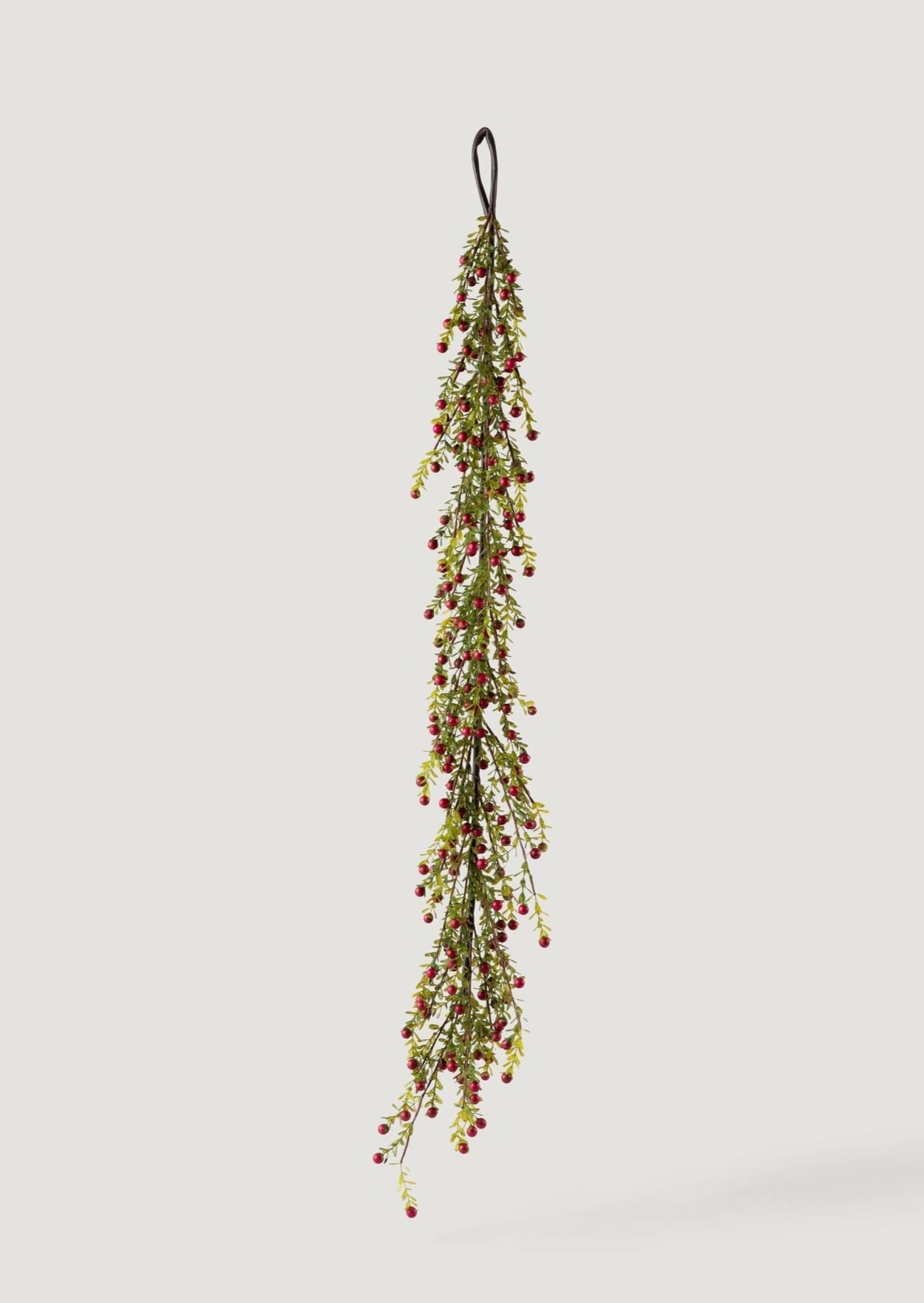 Faux Red Cranberry and Leaf Garland - 48"