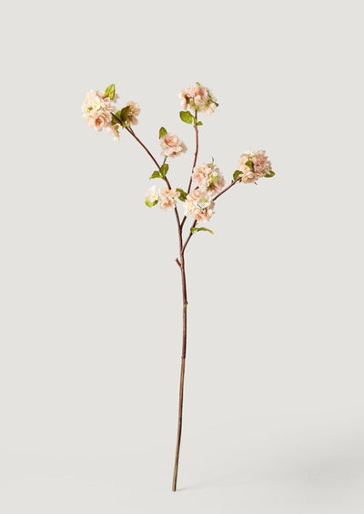 Cream Linen Faux Peach Blossom Branch - 41" - Sweet Water Decor - Faux Plant