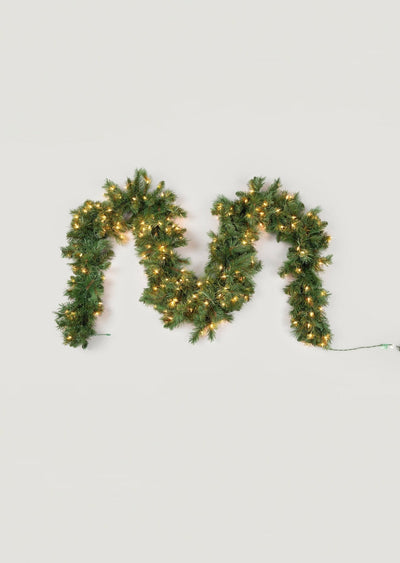 Faux Douglas Fir Pre - Lit Holiday Garland Swag - 108" - Sweet Water Decor - GARLAND