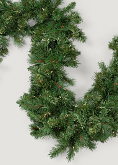 Faux Douglas Fir Pre - Lit Holiday Garland Swag - 108" - Sweet Water Decor - GARLAND