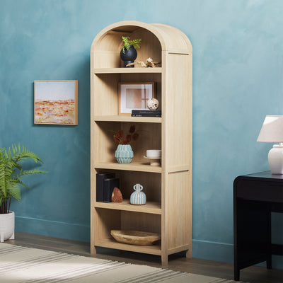 Chantelle Modern Arched Bookshelf with Open Shelves - Sweet Water Decor - bookshelves