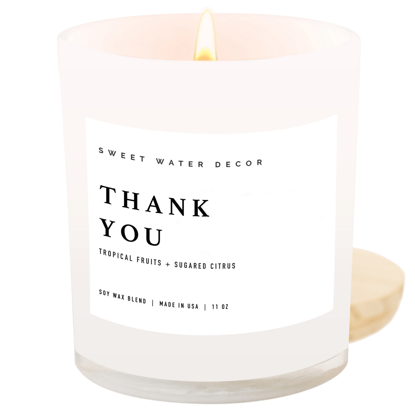 Thank You! Soy Candle - White Jar - 11 oz - Sweet Water Decor - Candles