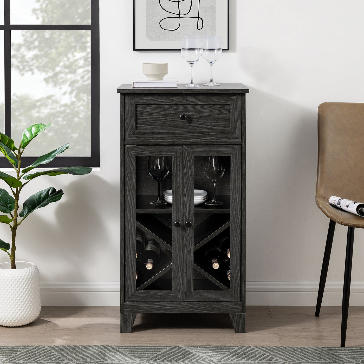 20" One-Drawer Two-Door Bar Storage