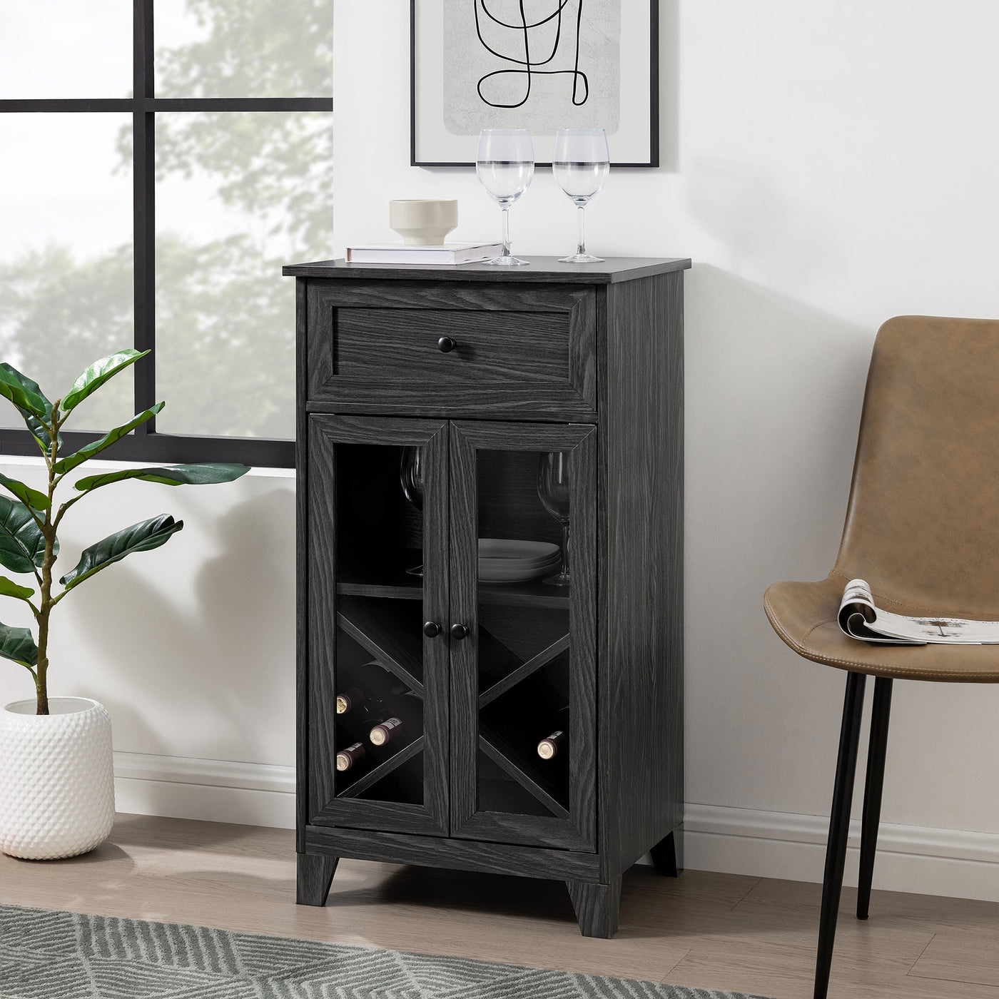 20" One-Drawer Two-Door Bar Storage