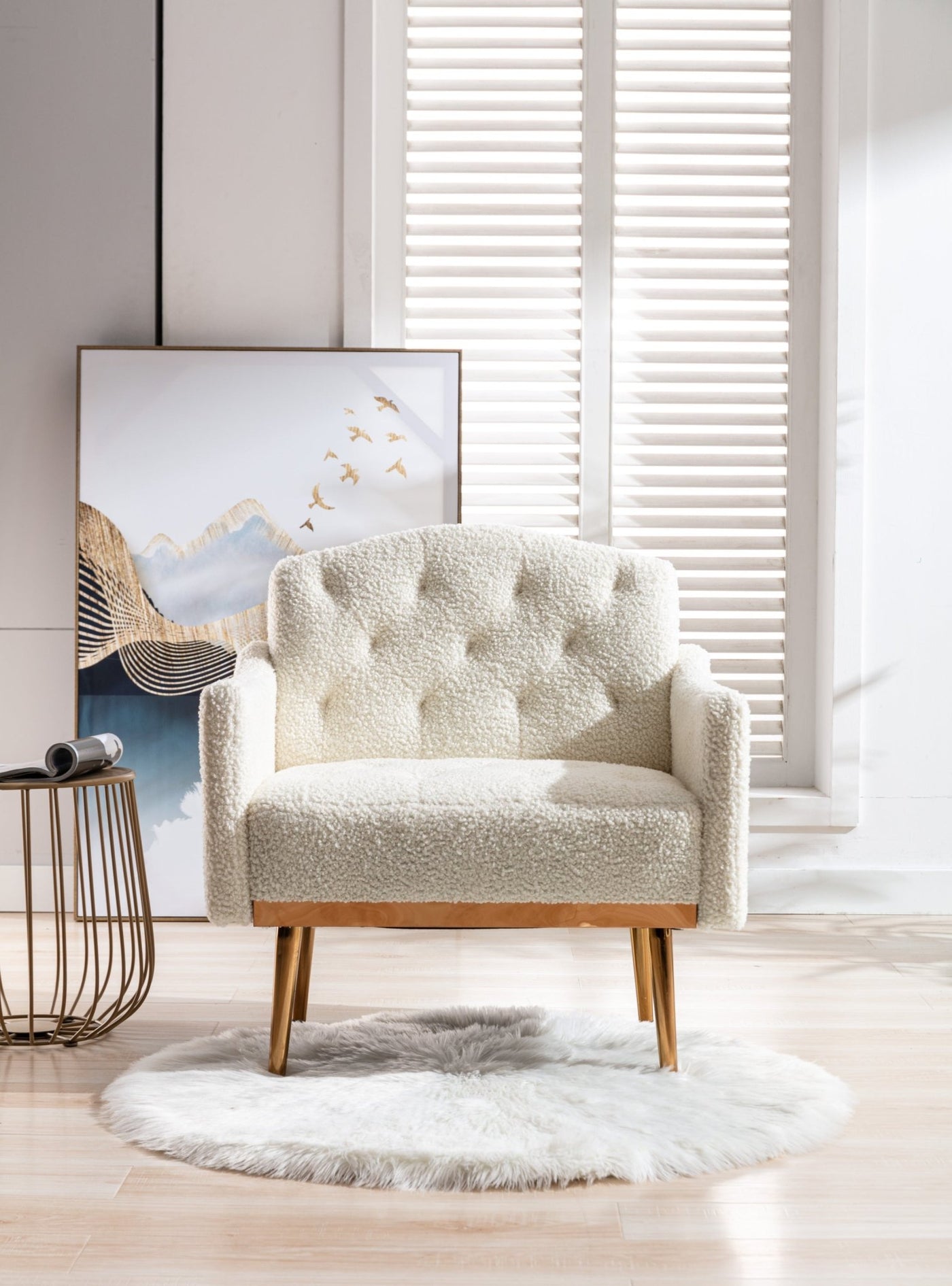 Walker Edison | Classic Modern Tufted Teddy Accent Chair - Sweet Water Decor - Chairs