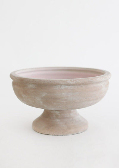 Earthy Mauve Ceramic Compote Bowl - 10.25" Wide - Sweet Water Decor - Vases