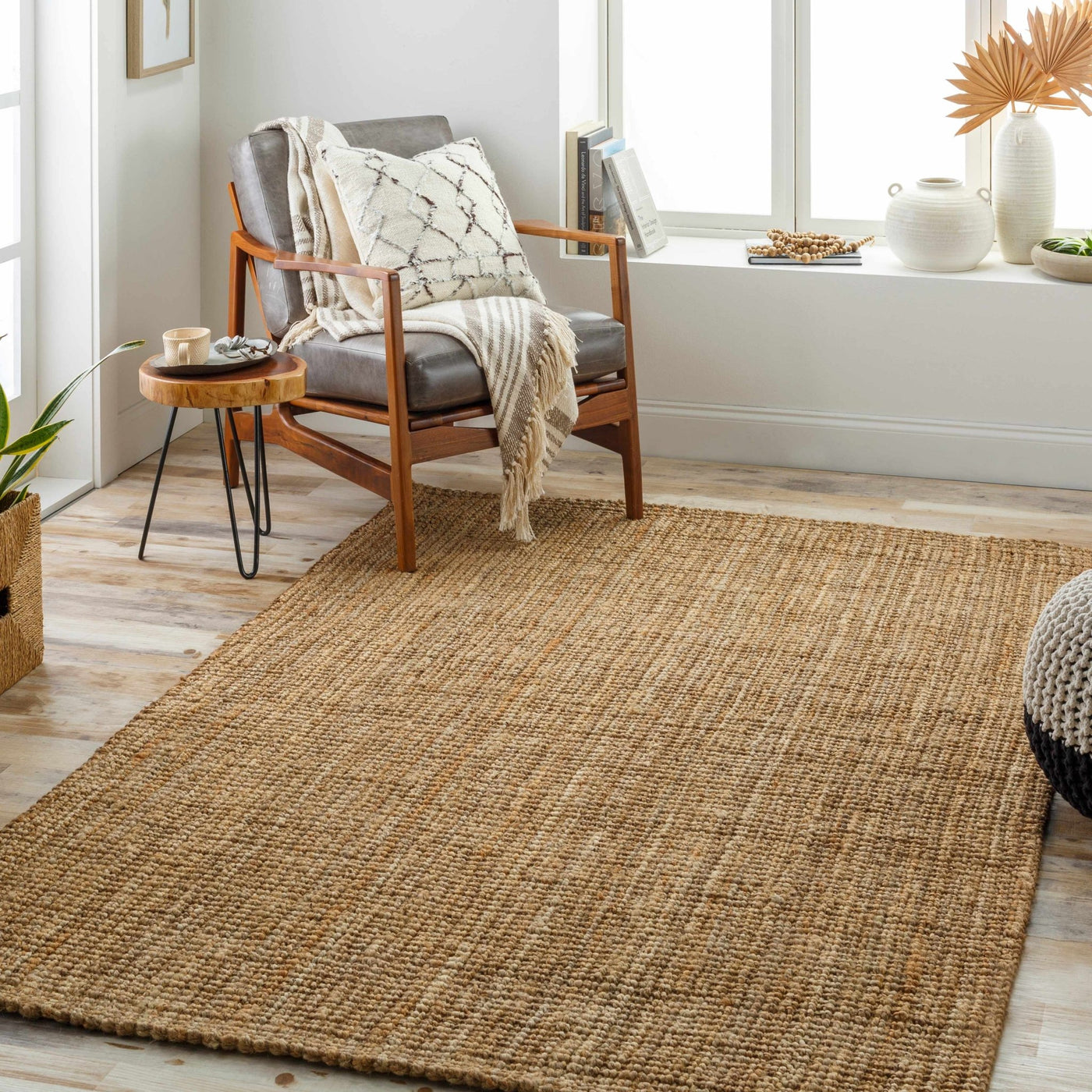 Ambel Beige Jute Rug - Sweet Water Decor - Rugs