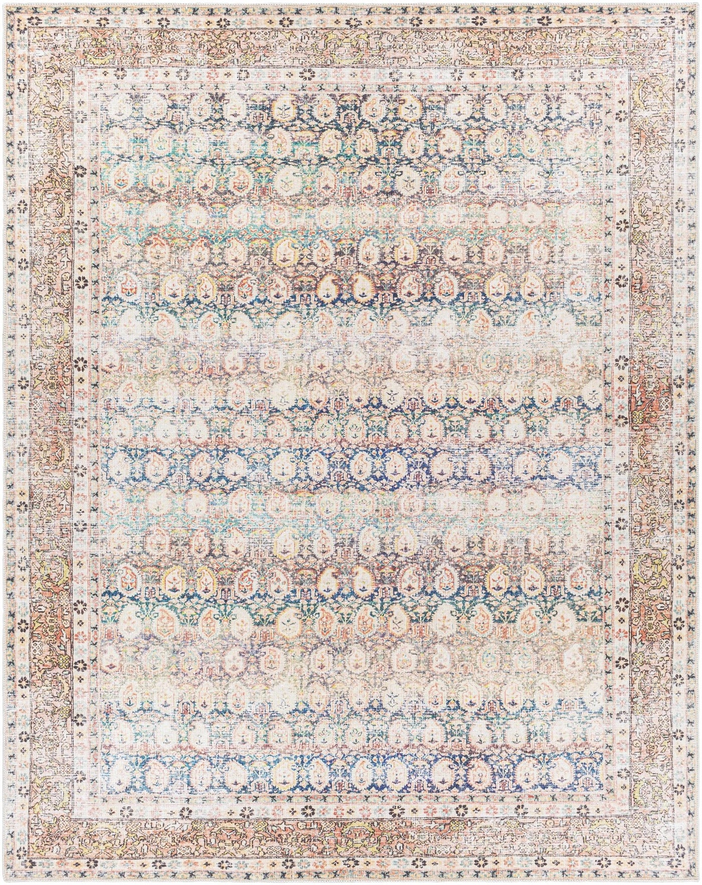 Rust Maligaya Distressed Washable Area Rug - Sweet Water Decor - Rugs