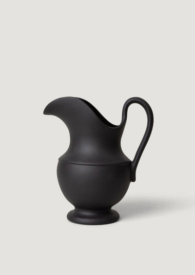 Sir/Madam Stoneware Pitcher Vase in Black - 9.75"