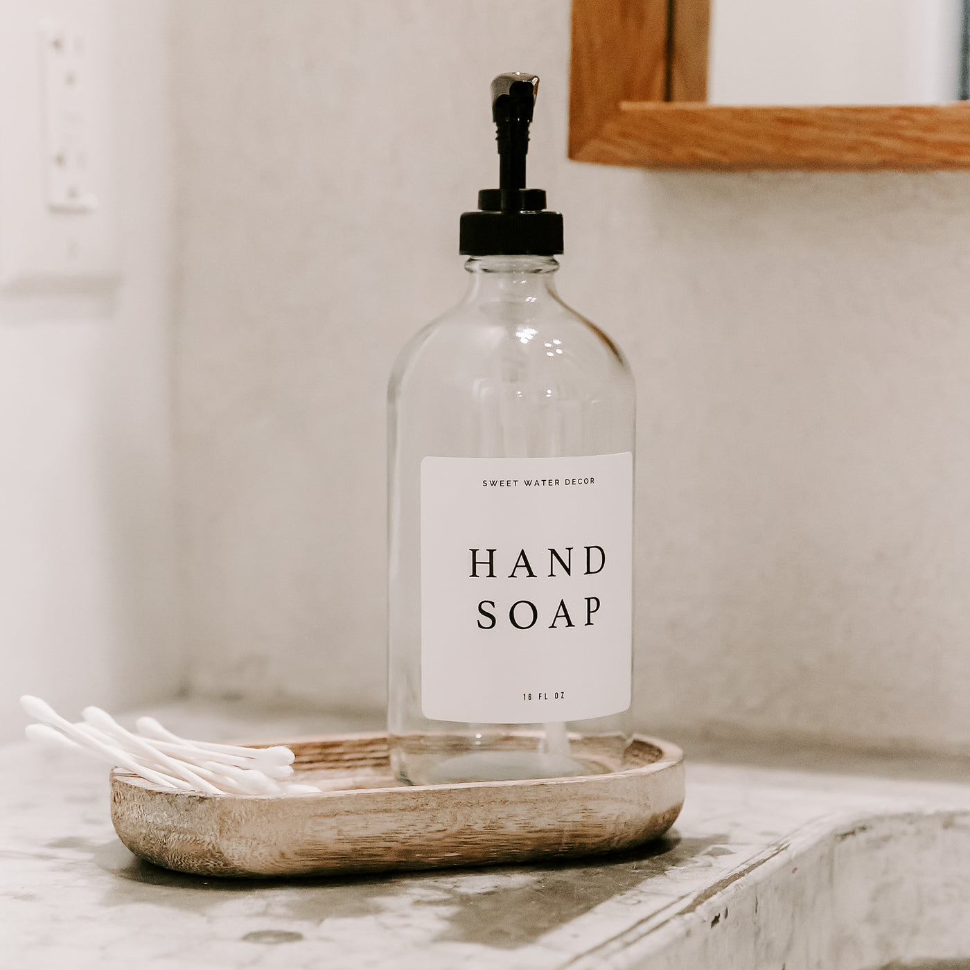 16oz Glass Dish & Hand Soap Dispenser - White Label